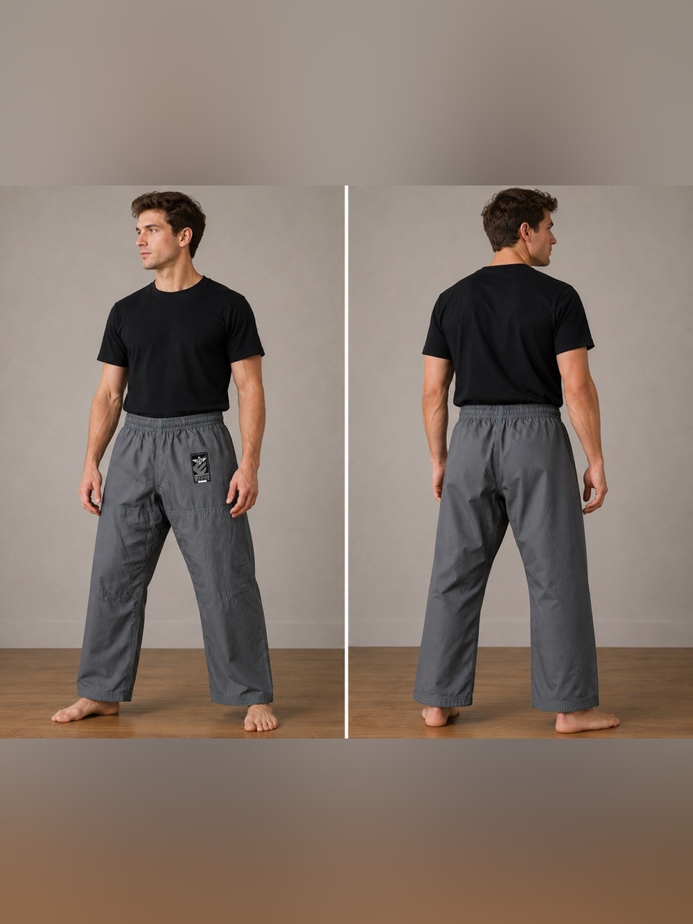Elite Sports Brazilian Design Gray Karate/Martial ArtsTraining Pants